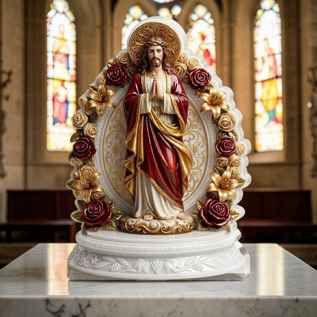 Jesus Blessing Statue - Acrylic Plaque