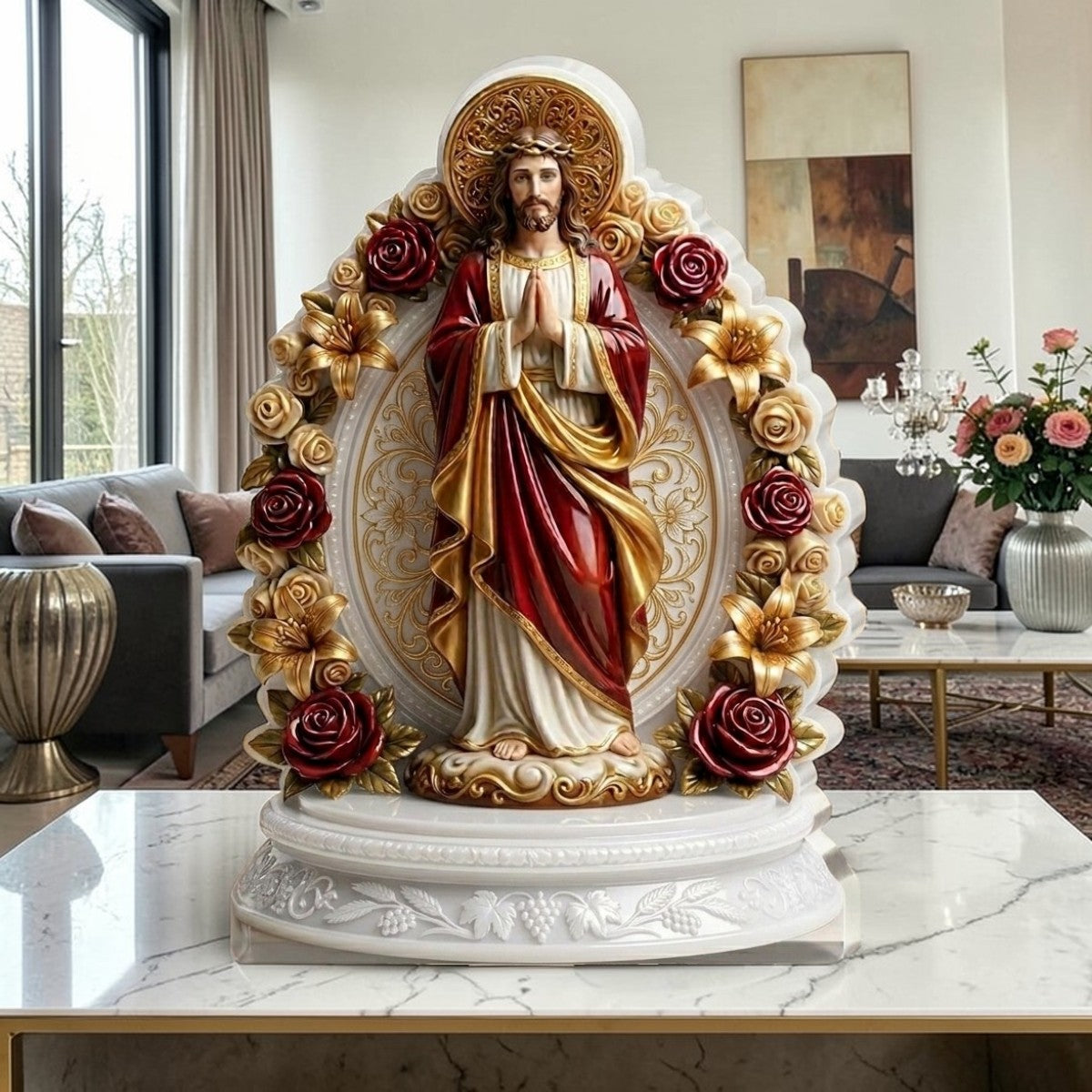 Jesus Blessing Statue - Acrylic Plaque