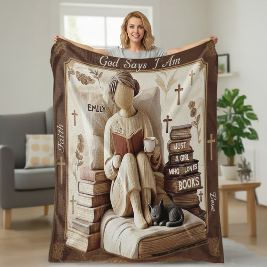 God says I Am - Personalized  Sherpa Blanket