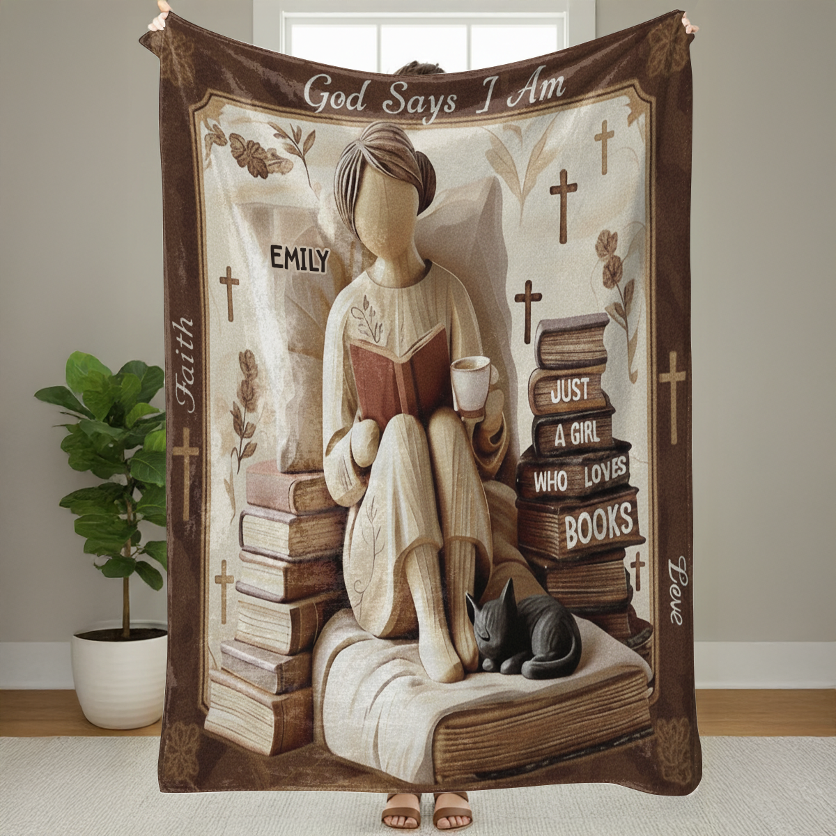 God says I Am - Personalized  Sherpa Blanket