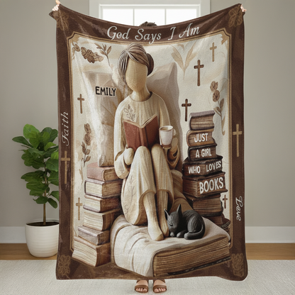 God says I Am - Personalized  Sherpa Blanket
