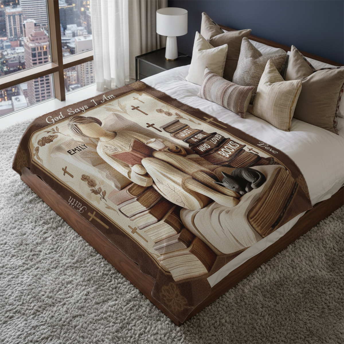 God says I Am - Personalized  Sherpa Blanket