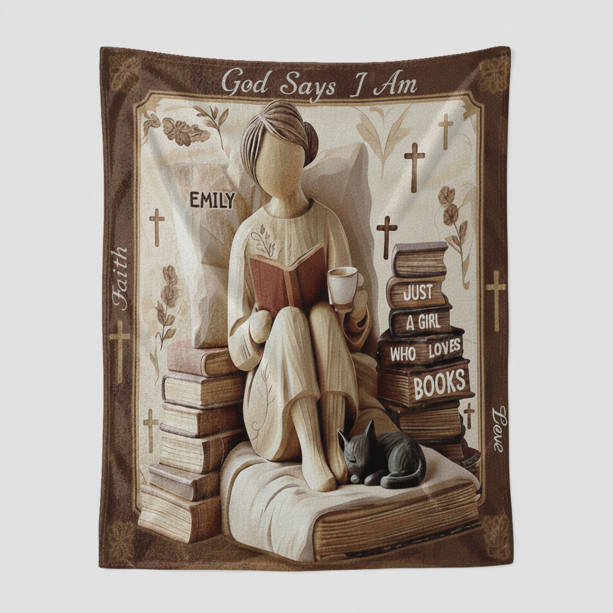 God says I Am - Personalized  Sherpa Blanket