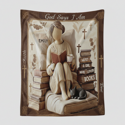 God says I Am - Personalized  Sherpa Blanket