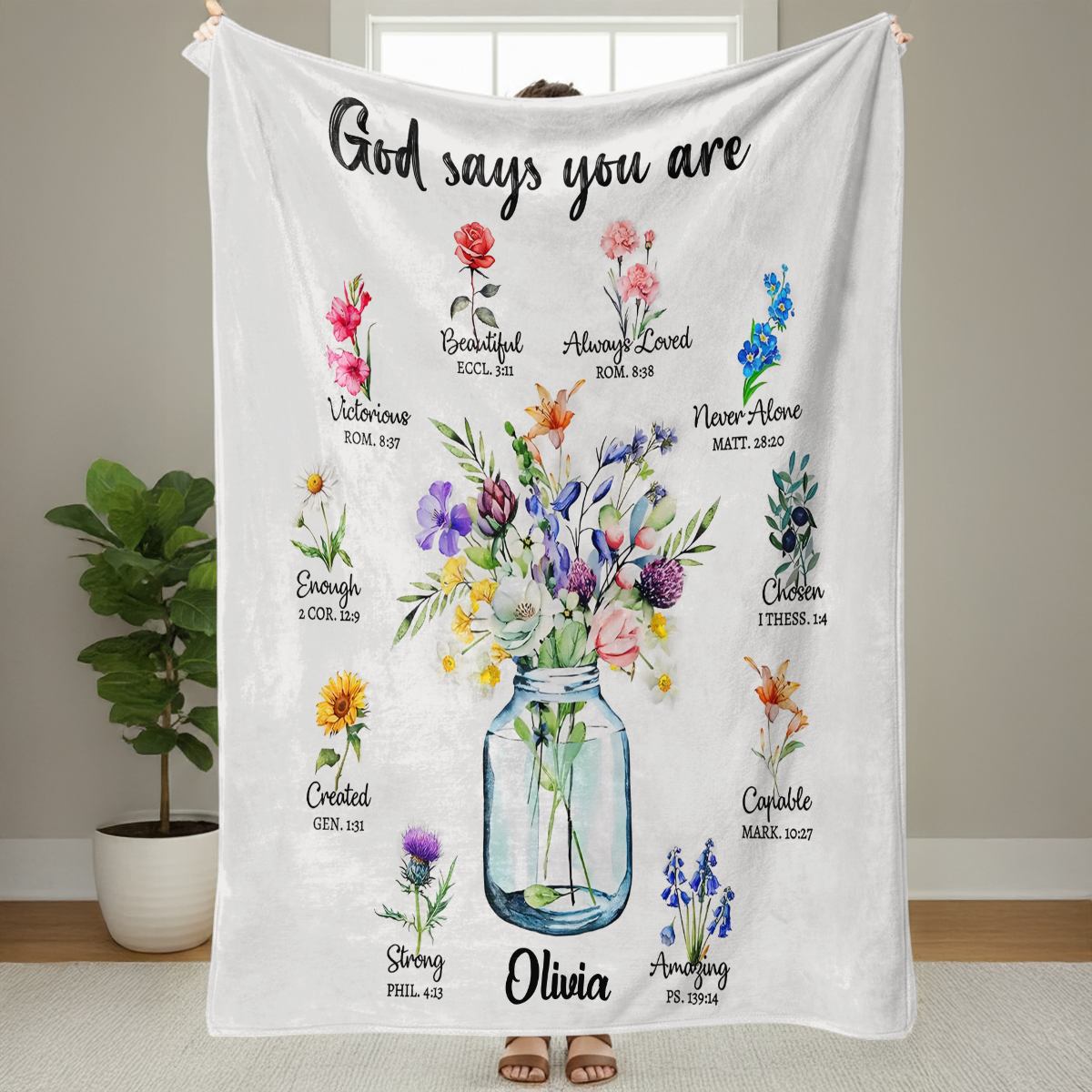 God Says You Are - Personalized Sherpa Blanket