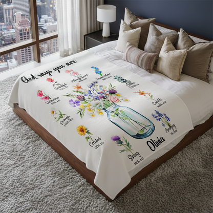 God Says You Are - Personalized Sherpa Blanket