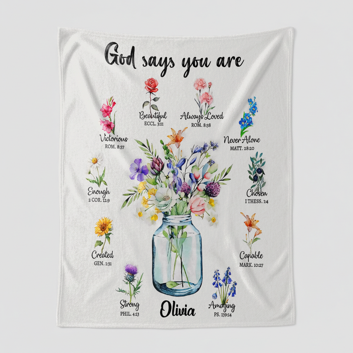 God Says You Are - Personalized Sherpa Blanket