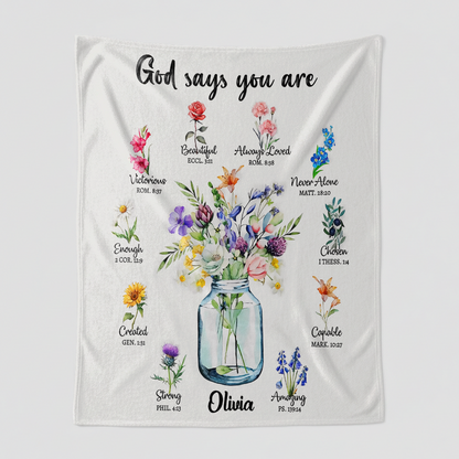 God Says You Are - Personalized Sherpa Blanket