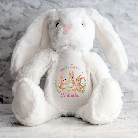 Happy Easter - Personalized Stuffed Bunny