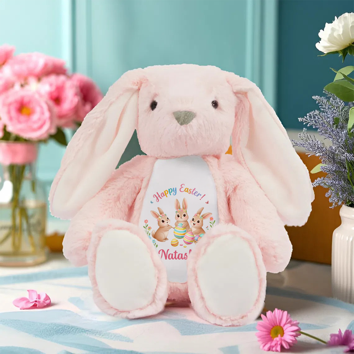 Happy Easter - Personalized Stuffed Bunny