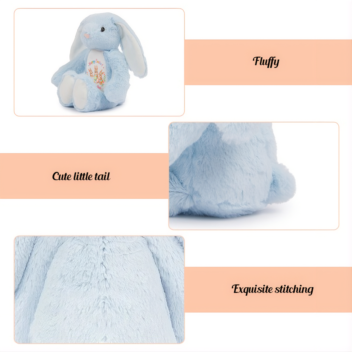 Happy Easter - Personalized Stuffed Bunny