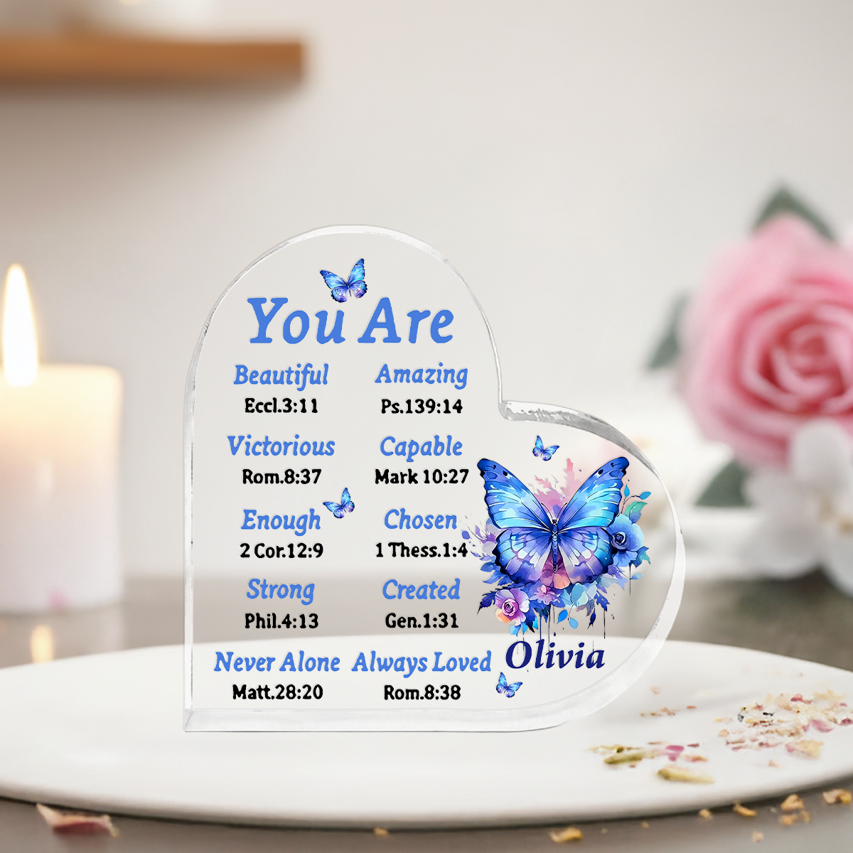 You Are - Personalized Heart Shape Acrylic Plaque