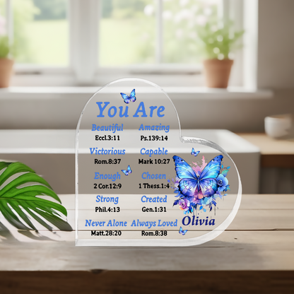You Are - Personalized Heart Shape Acrylic Plaque