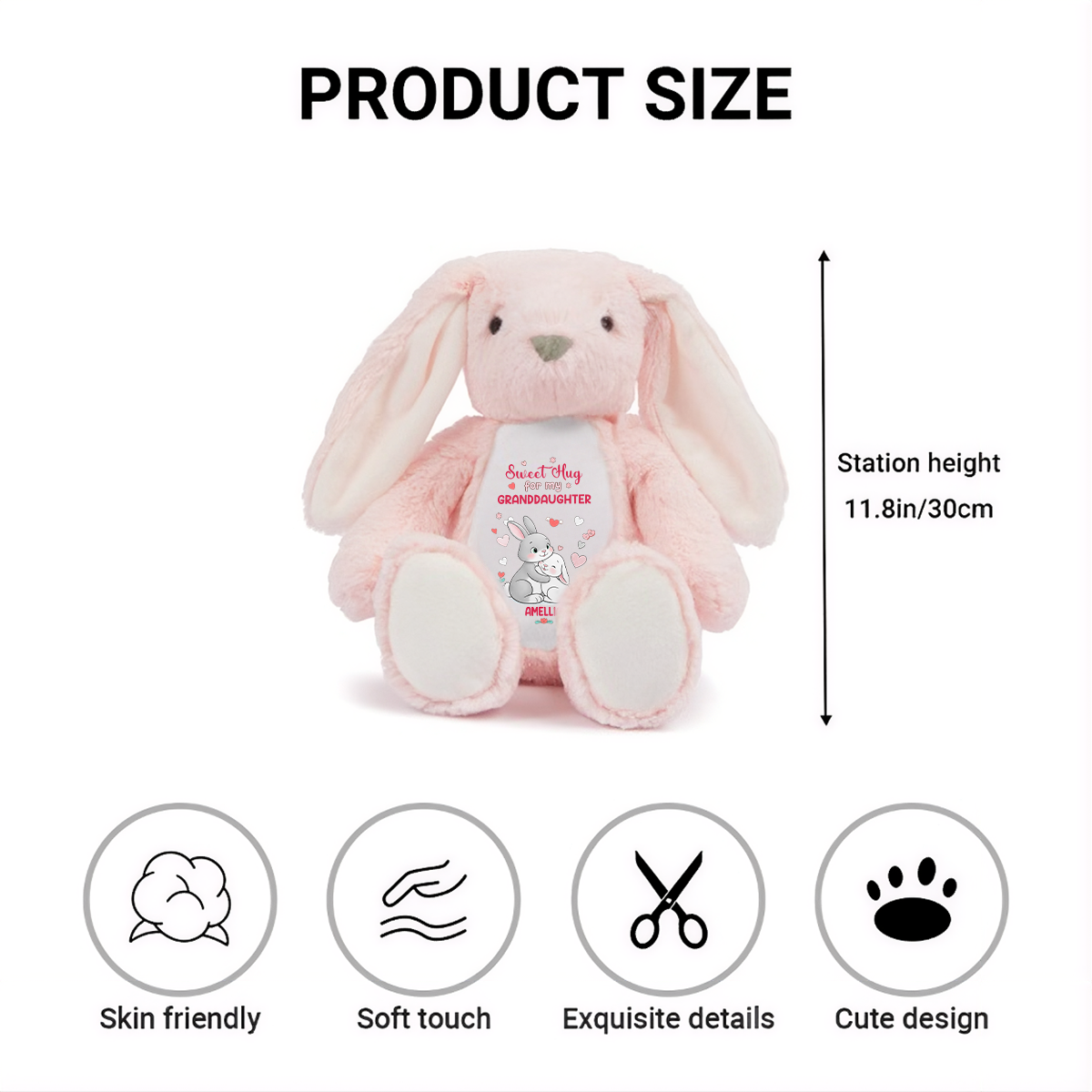 Sweet Hug For My Granddaughter - Personalized Stuffed Bunny