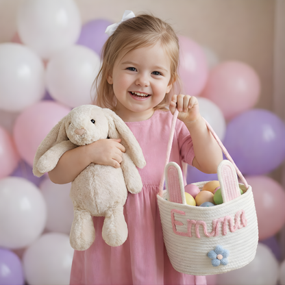 Crochet Easter Basket - Personalized Easter Basket With Name