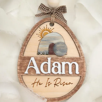He Is Risen - Personalized Easter Basket Tag