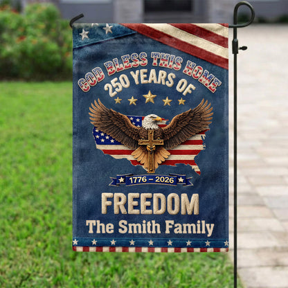 God Bless This Home - Personalized Garden Flag