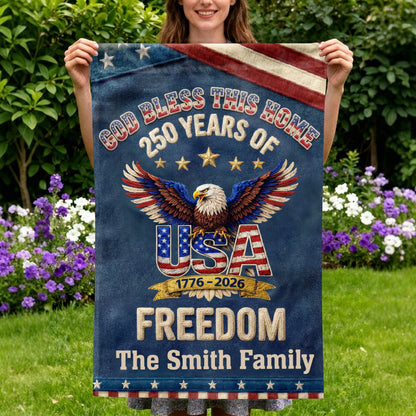 God Bless This Home - Personalized Garden Flag