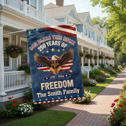 God Bless This Home - Personalized Garden Flag