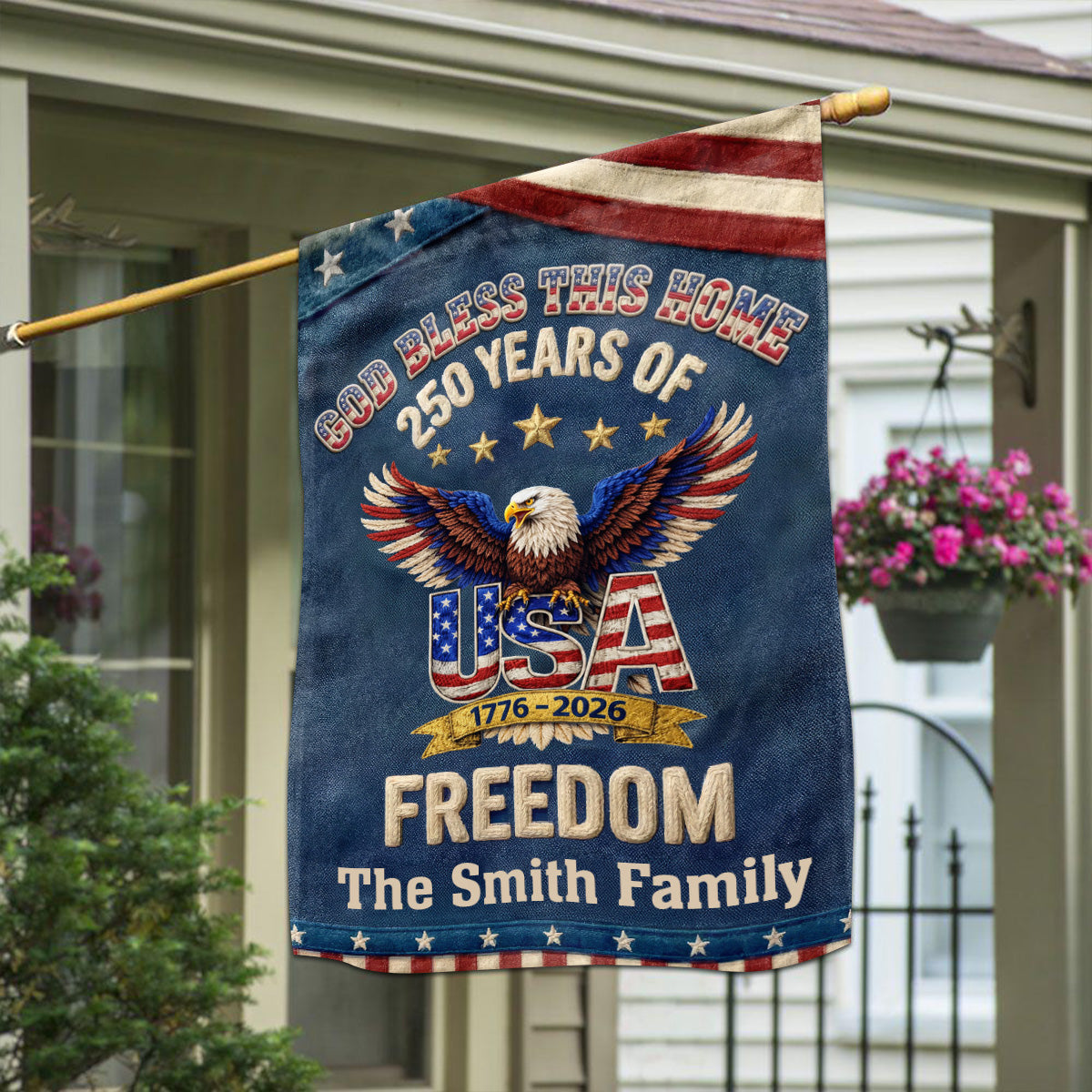 God Bless This Home - Personalized Garden Flag