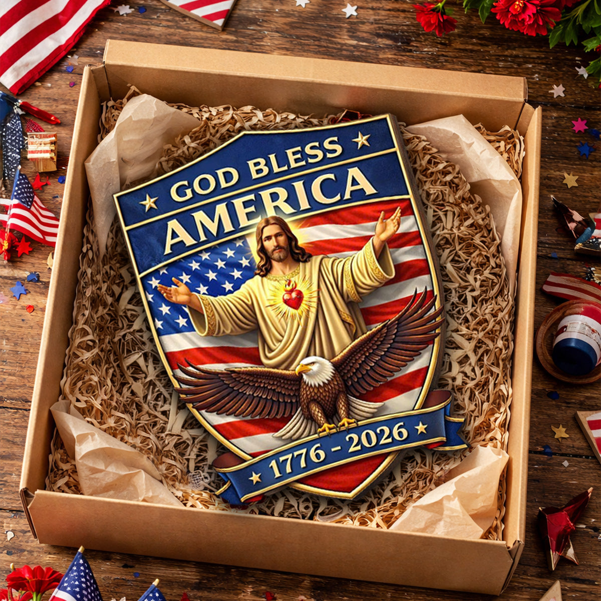 God Bless - Wooden Door Sign