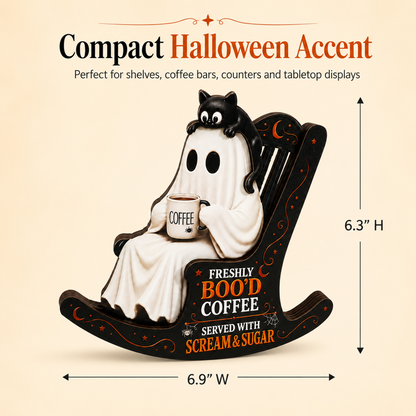 Freshly Boo’d Coffee Ghost Rocking Chair Decor