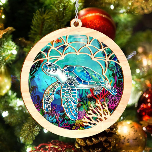 Turtle Gifts, Sea Turtles Gift,Sea Turtle Gifts for Women, Christmas Ornaments 2025, Turtle Christmas Cards, Beach Christmas Ornaments for Tree, White Elephant Presents for Friendship