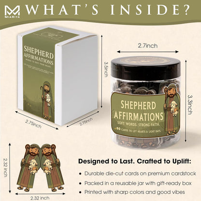Positive Shepherd Affirmations Jar- Faith & Encouragement Notes, Christian Gifts for Men & Women, Pastor Appreciation Gifts for Men, Pastor Wife Appreciation Gift