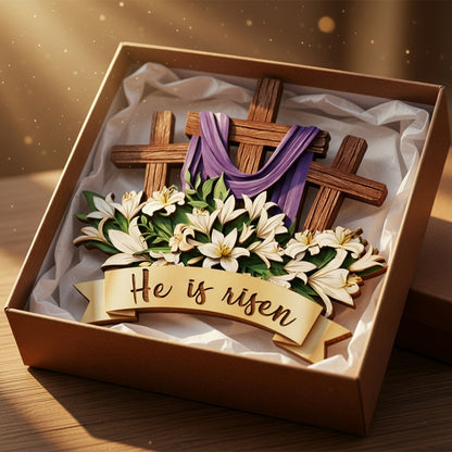 He Is Risen - Wooden Door Sign