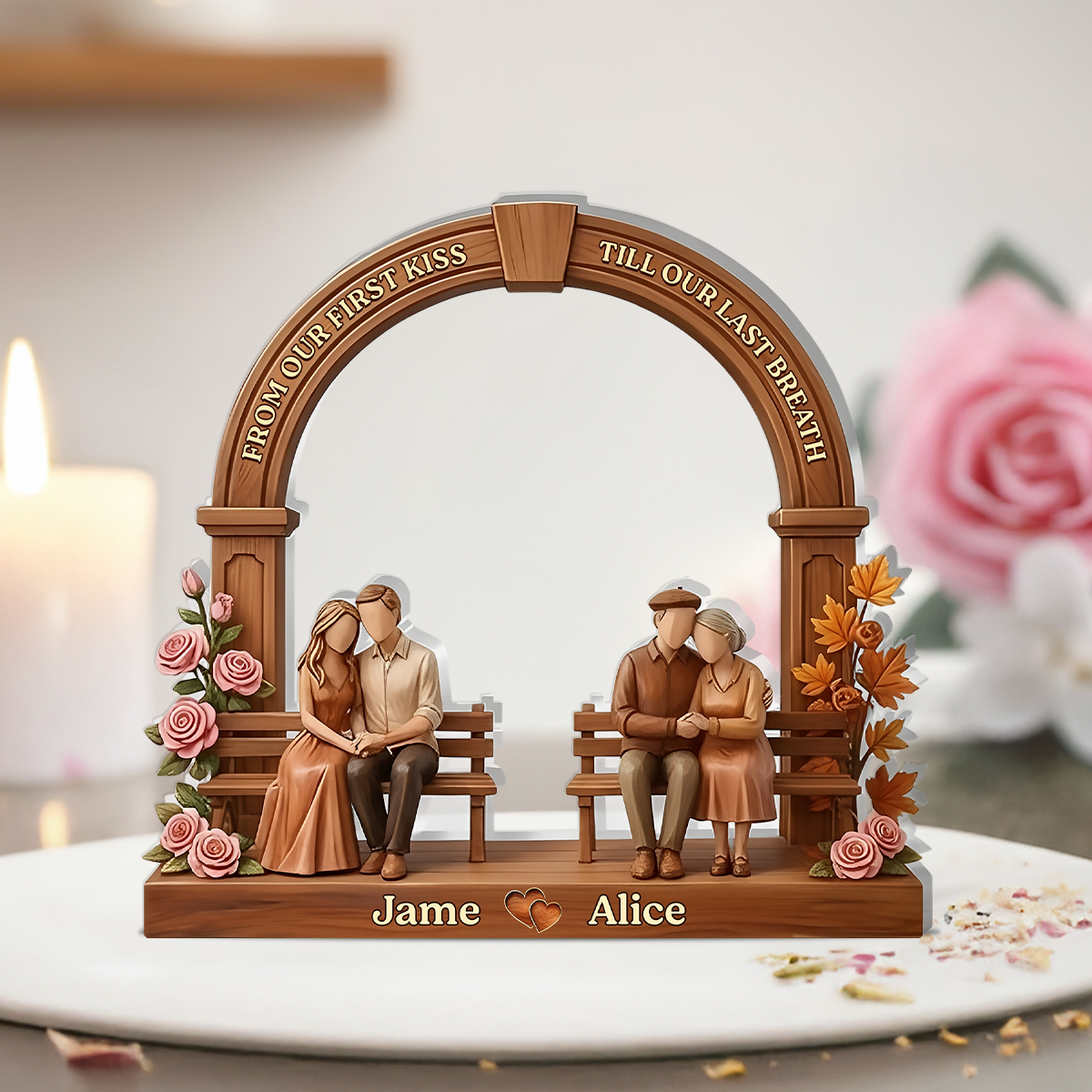 From Our First Kiss Till Our Last Breath - Personalized Acrylic Plaque