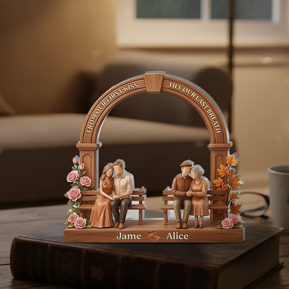 From Our First Kiss Till Our Last Breath - Personalized Acrylic Plaque