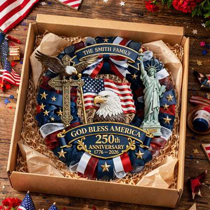 God Bless America - Personalized Door Sign