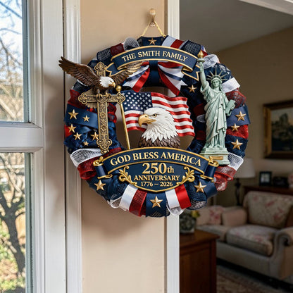 God Bless America - Personalized Door Sign
