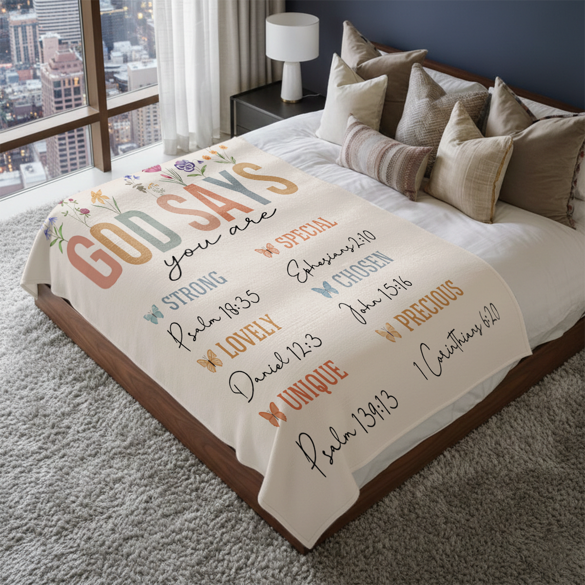 God Says I Am - Personalized  Sherpa Blanket