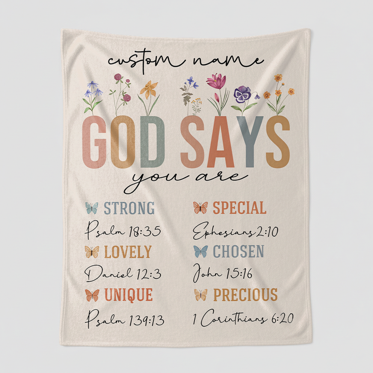 God Says I Am - Personalized  Sherpa Blanket