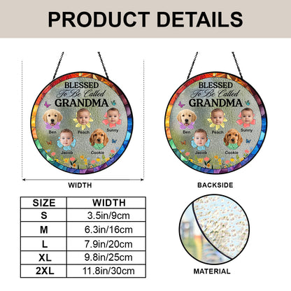 Blessed To Be Called Grandma - Personalized Glass Suncatcher