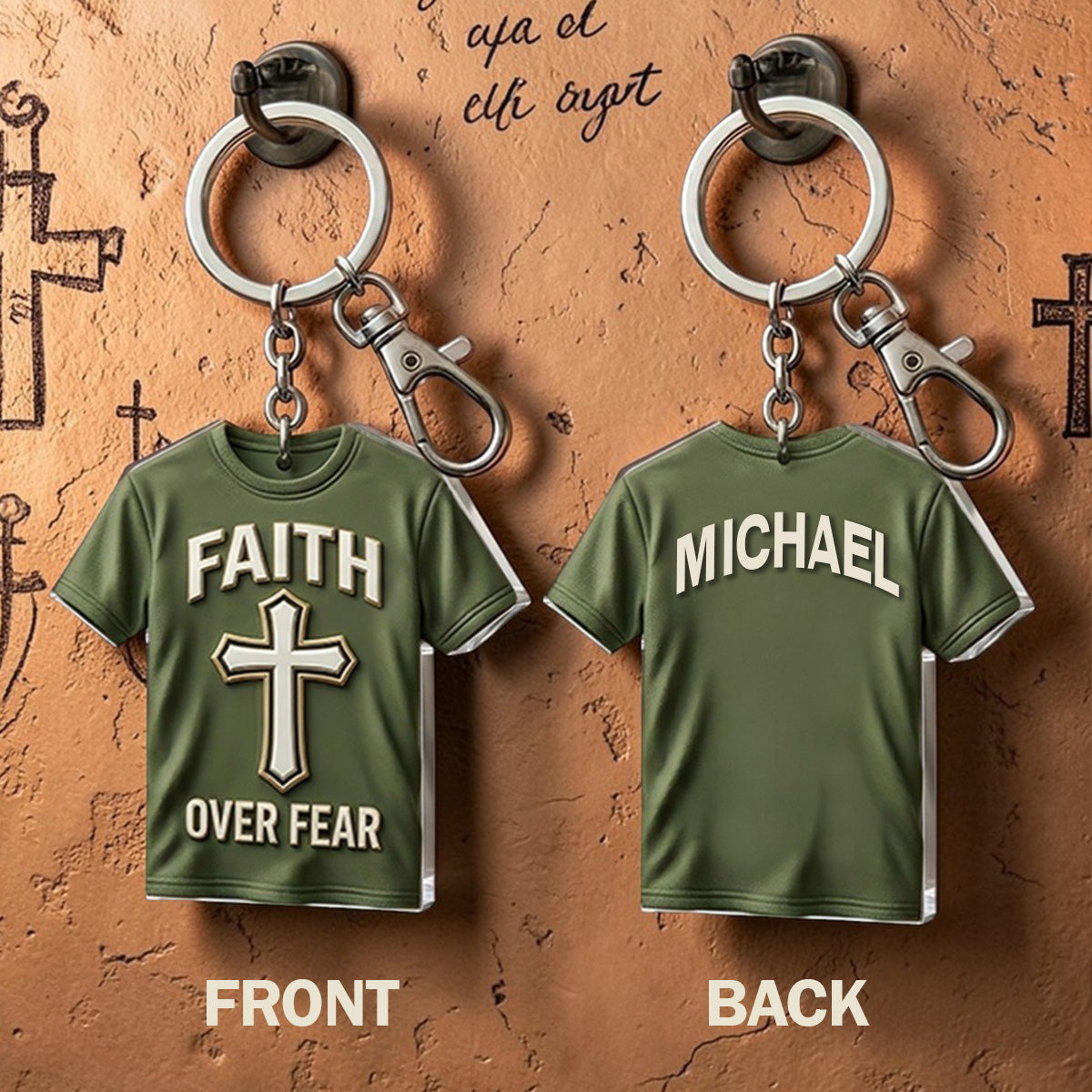 Faith Over Fear - Personalized  Keychain