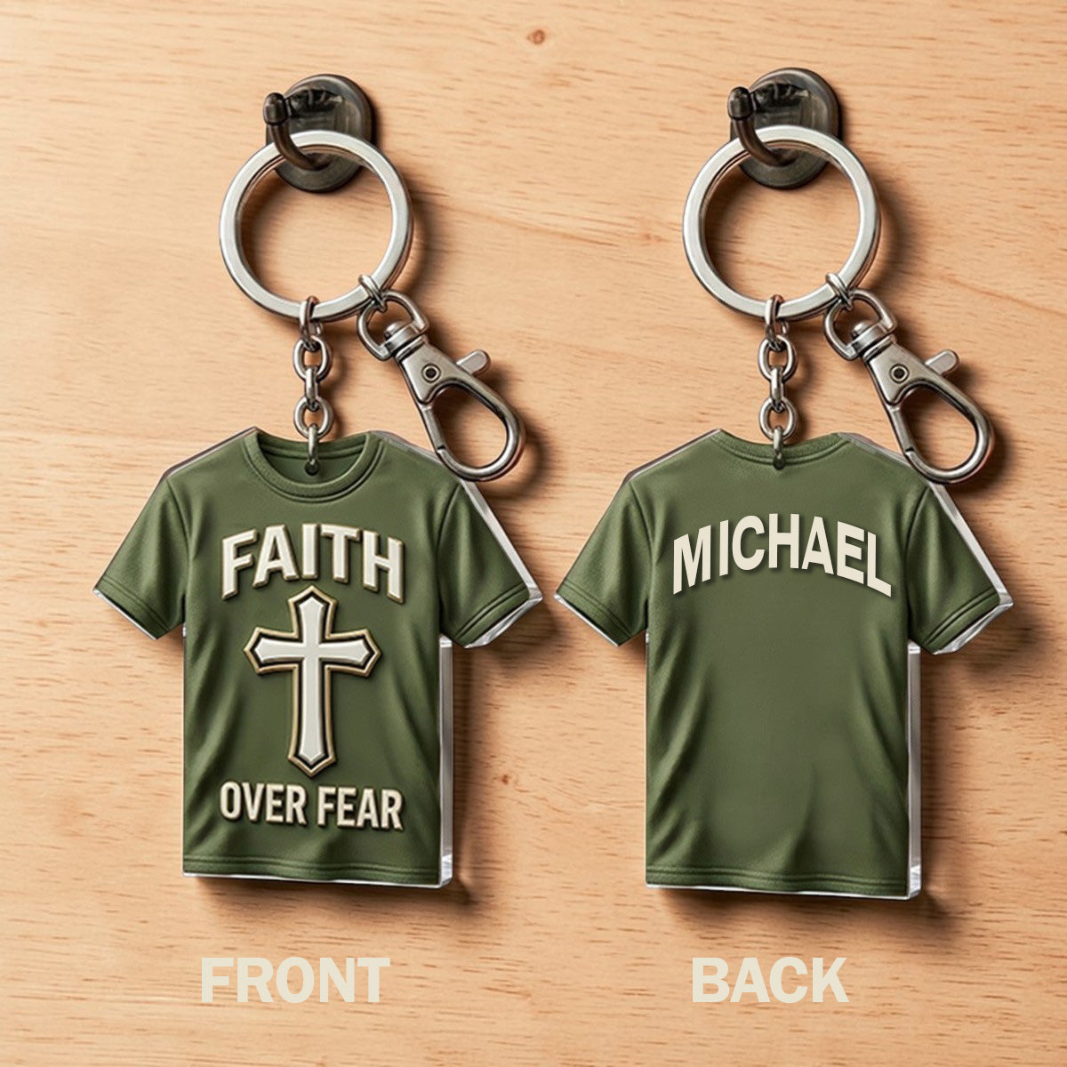 Faith Over Fear - Personalized  Keychain