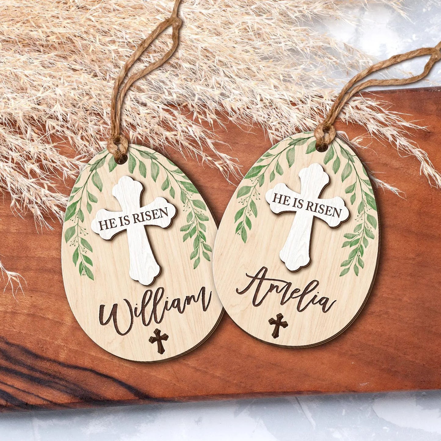 He Is Risen - Personalized Easter Basket Tag