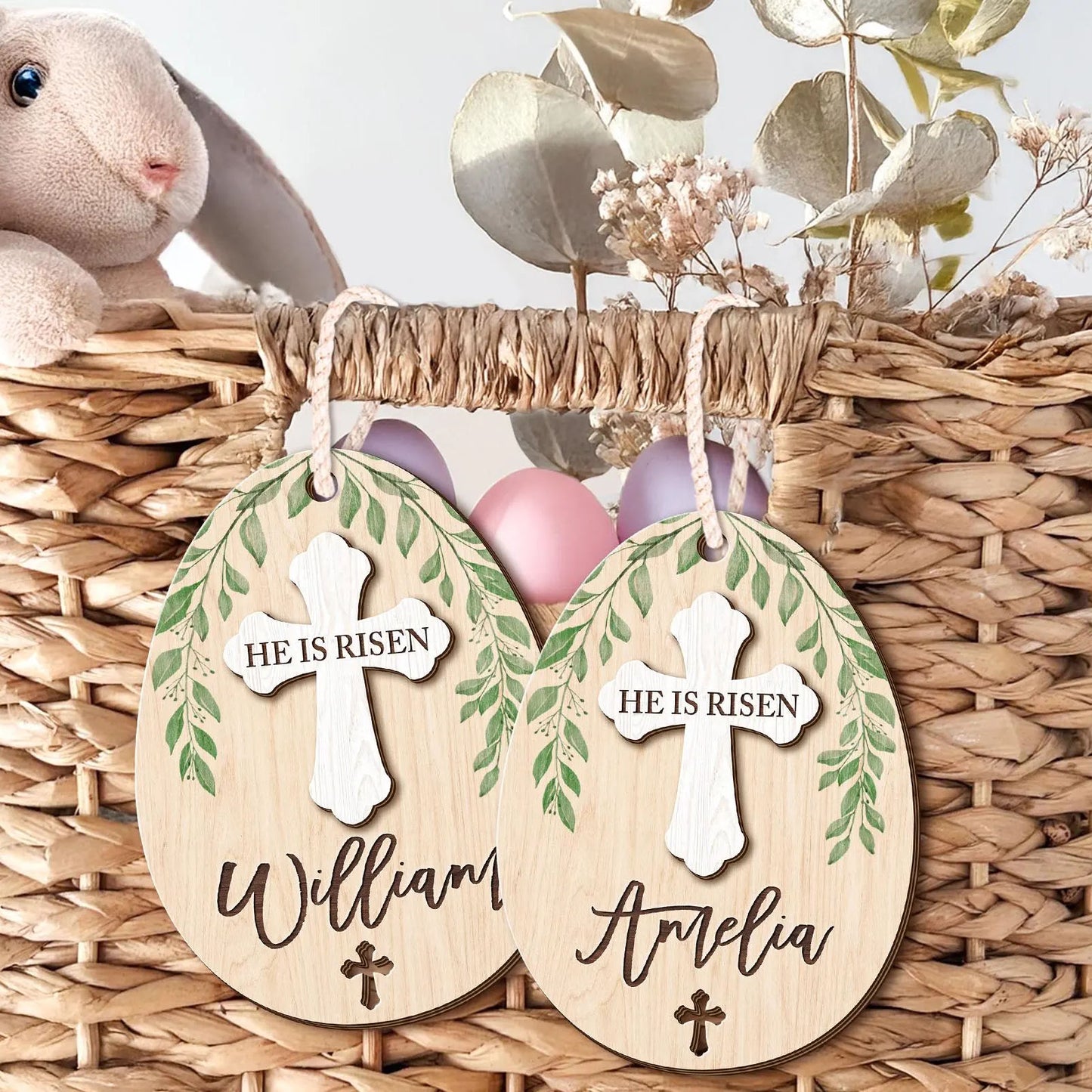 He Is Risen - Personalized Easter Basket Tag