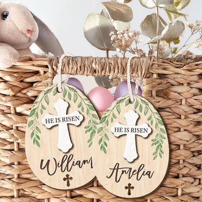 He Is Risen - Personalized Easter Basket Tag