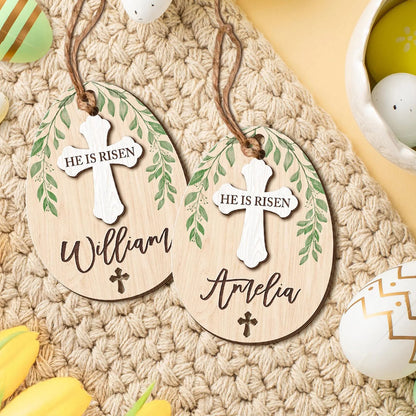 He Is Risen - Personalized Easter Basket Tag