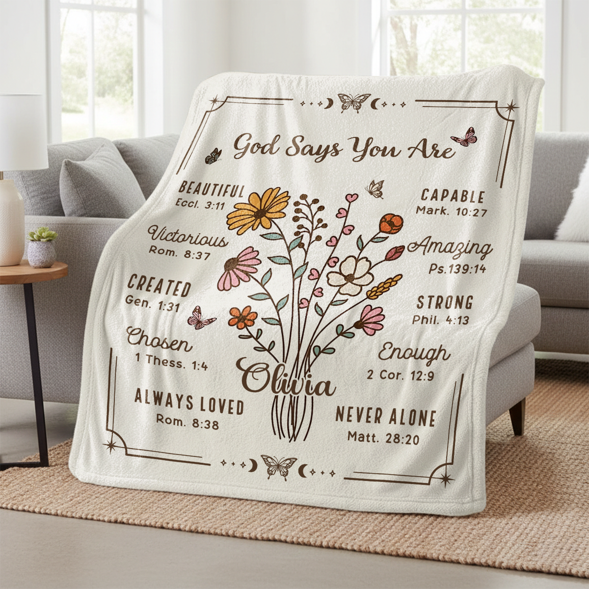 God Says You Are - Personalized Sherpa Blanket