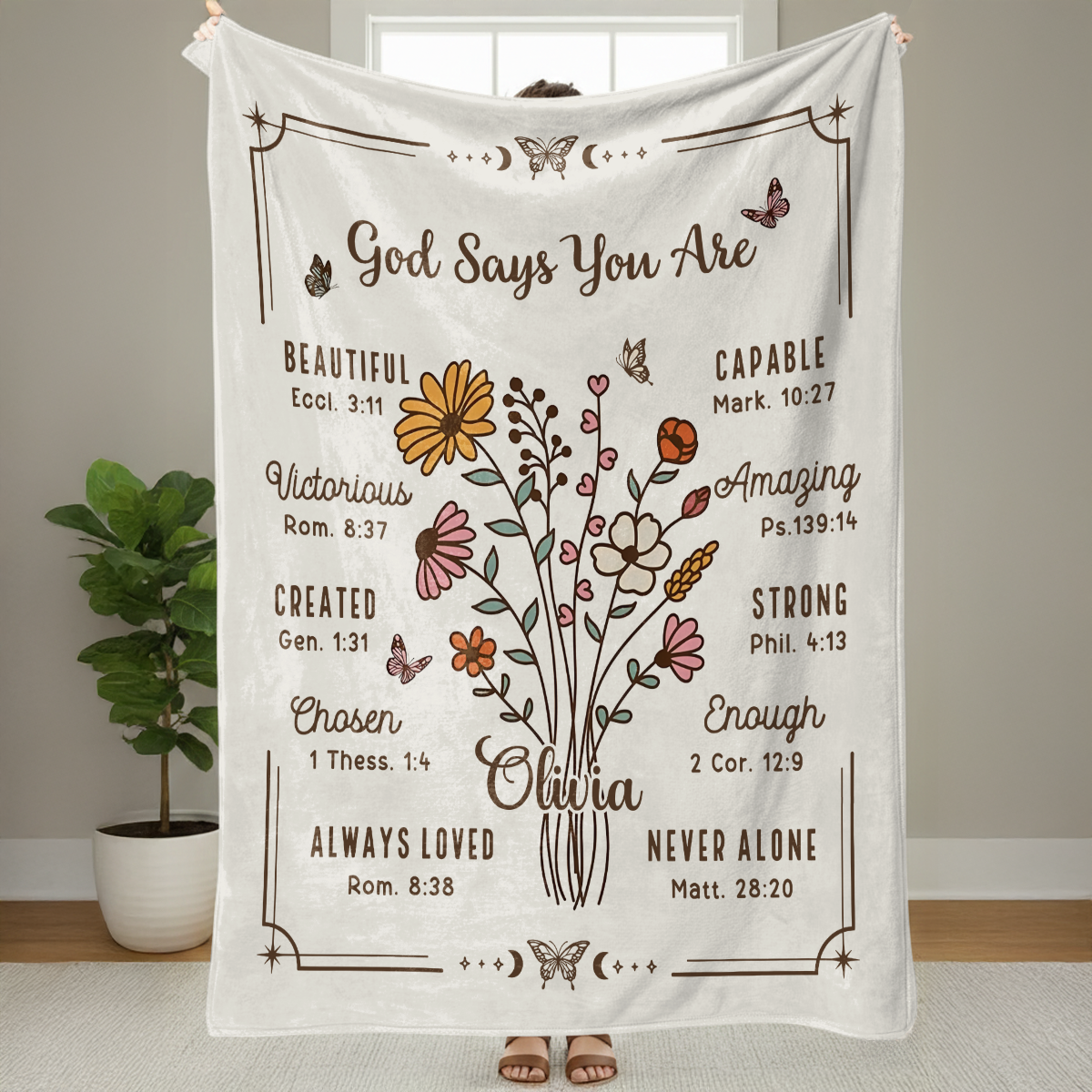 God Says You Are - Personalized Sherpa Blanket