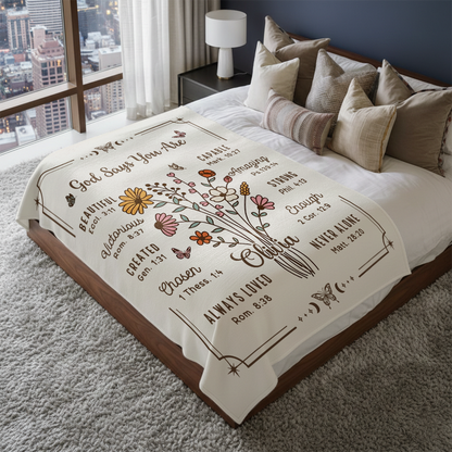 God Says You Are - Personalized Sherpa Blanket