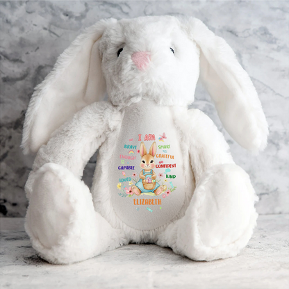 I'm Kind Smart Loved - Personalized Stuffed Bunny