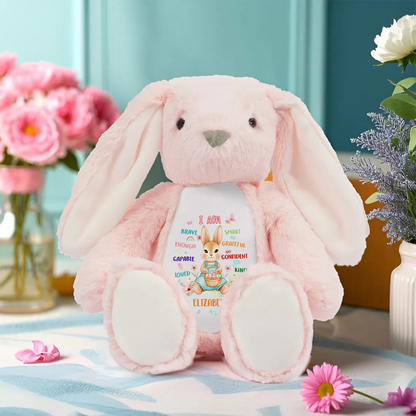 I'm Kind Smart Loved - Personalized Stuffed Bunny