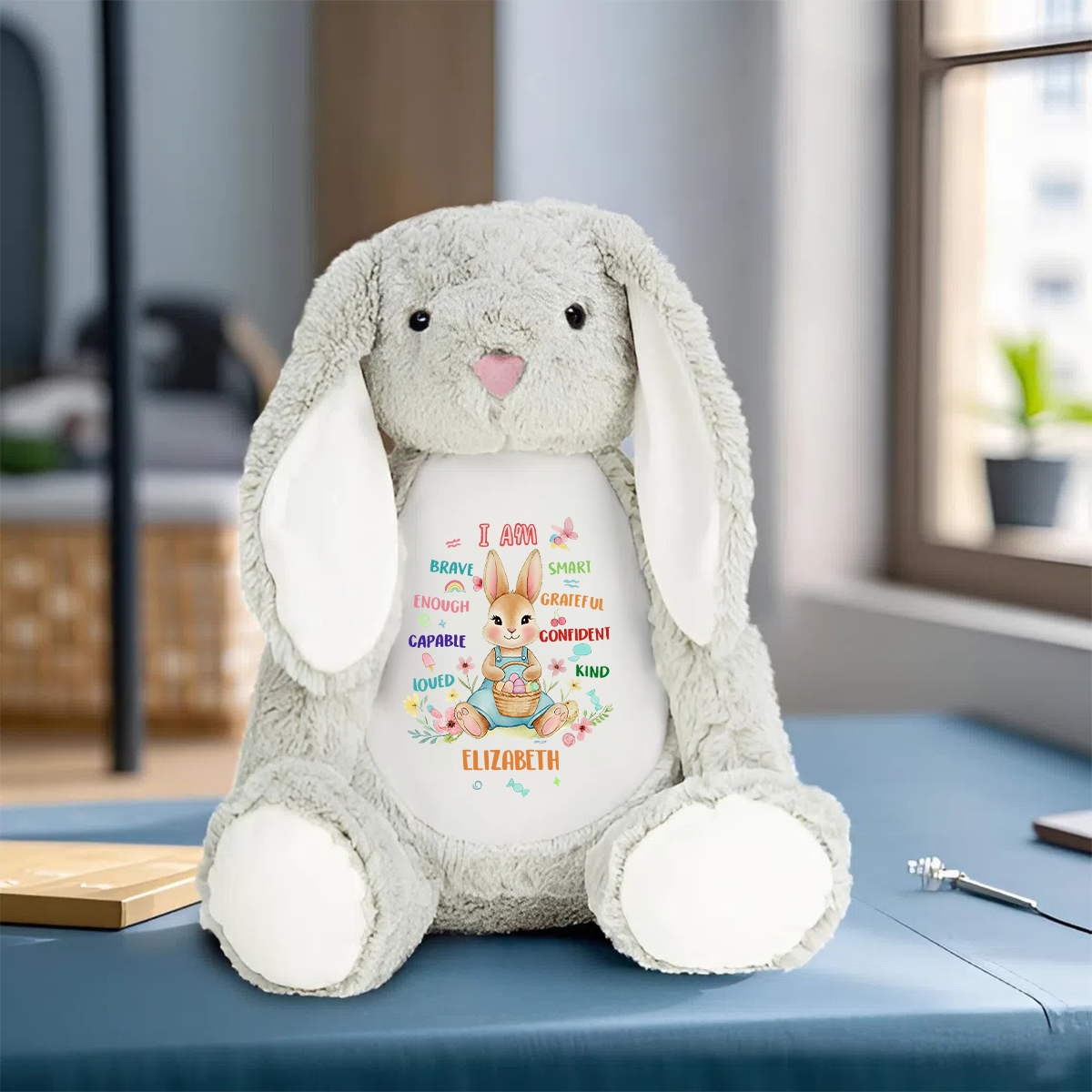 I'm Kind Smart Loved - Personalized Stuffed Bunny