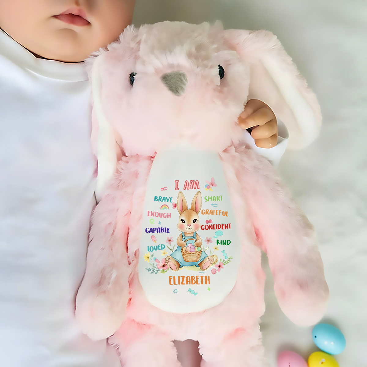 I'm Kind Smart Loved - Personalized Stuffed Bunny