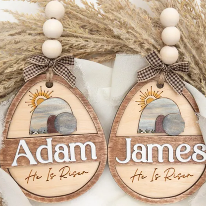 He Is Risen - Personalized Easter Basket Tag